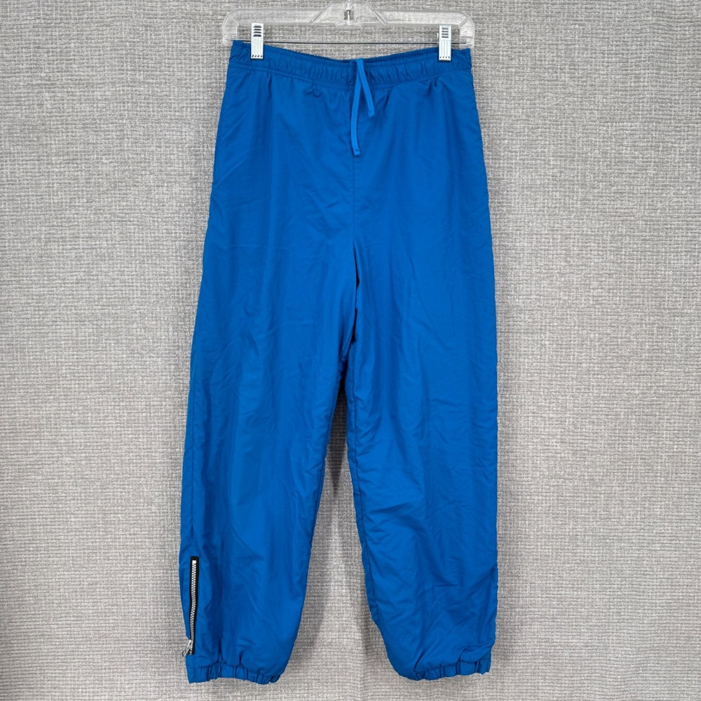 Vtg LL Bean Lined Windbreaker Pants Girls Size M 10-12 Blue Ankle Zip Gorpcore